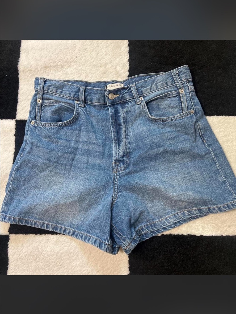 We The Free Light Blue Denim High-Rise Jean Shorts